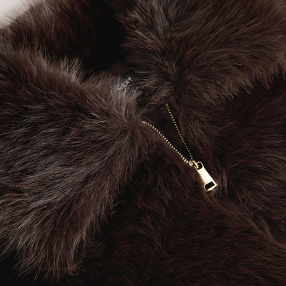 Chocolate Brown Faux Fur Zip-Up Jacket By NEXT