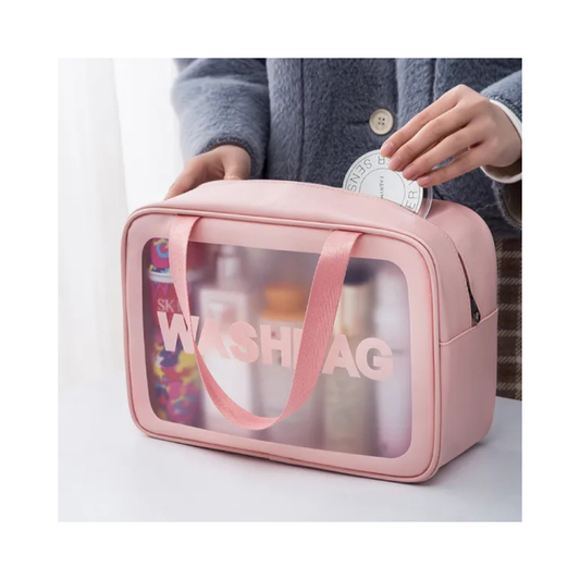 Portable Waterproof Makeup & Toiletry Travel Bag Large Capacity Transparent Washbag