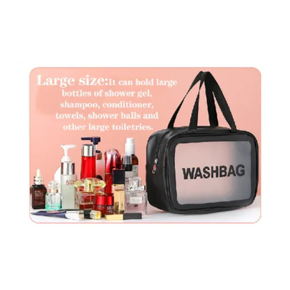 Portable Waterproof Makeup & Toiletry Travel Bag Large Capacity Transparent Washbag